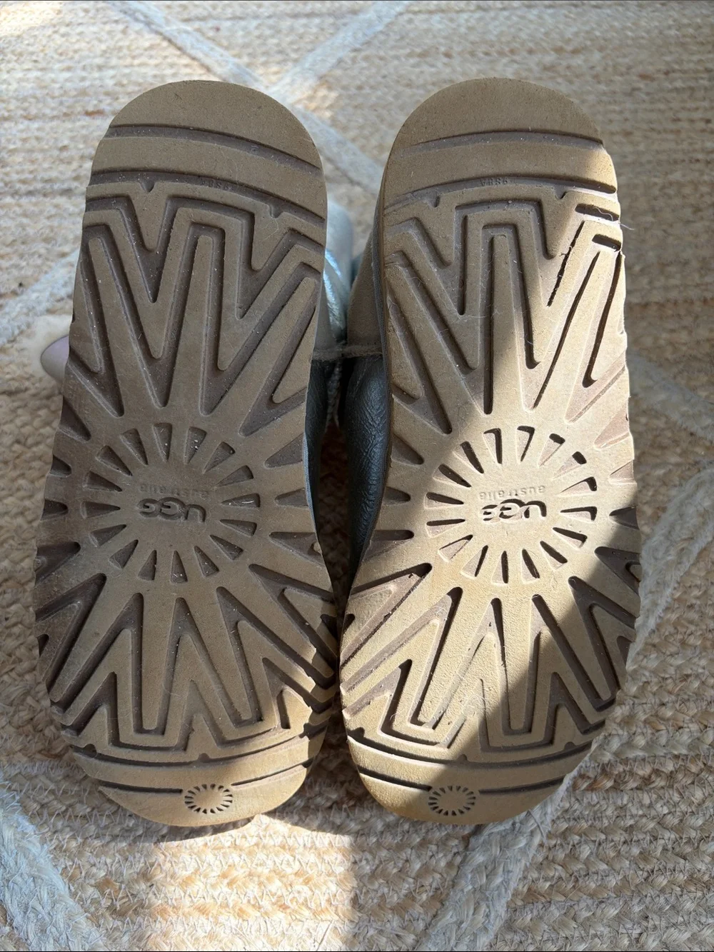 metallic silver UGG Bailey Button boots
